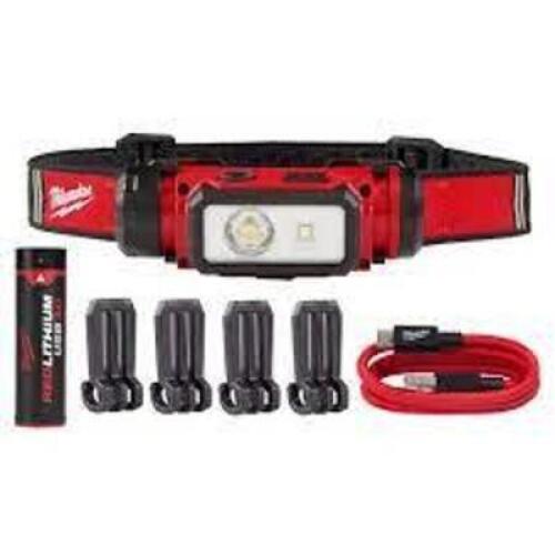 DESCRIPTION: (2) HARD HAT HEAD LAMP BRAND/MODEL: MILWAUKEE #2163-21 INFORMATION: RED SIZE: 600 LUMENS RETAIL$: $69.97 EA QTY: 2