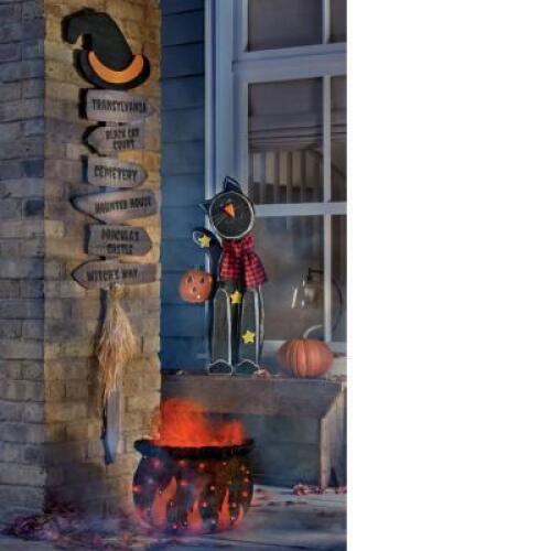 Large Chunky Wood Cutouts Black Cat