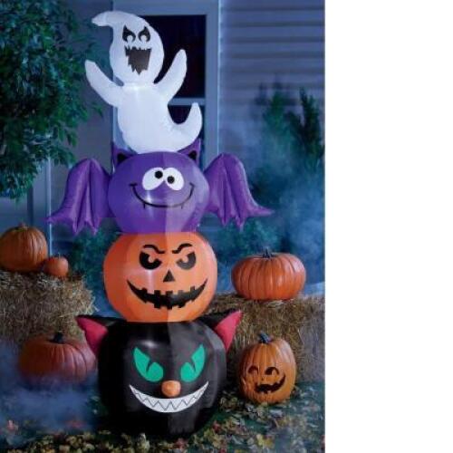 Lit Spooky Stacked Halloween Inflatable