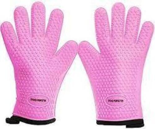 DESCRIPTION: (5) SILICONE COOKING GLOVESBRAND/MODEL: CHEF'S NECESSITIESINFORMATION: PINKSIZE: ONE SIZE FITS MOSTRETAIL$: $15.00 EAQTY: 5