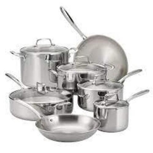 DESCRIPTION: (1) MISC SET OF COOKWAREBRAND/MODEL: TRAMONTINAINFORMATION: STAINLESS STEEL, 7 PIECESRETAIL$: $39.79 EAQTY: 1