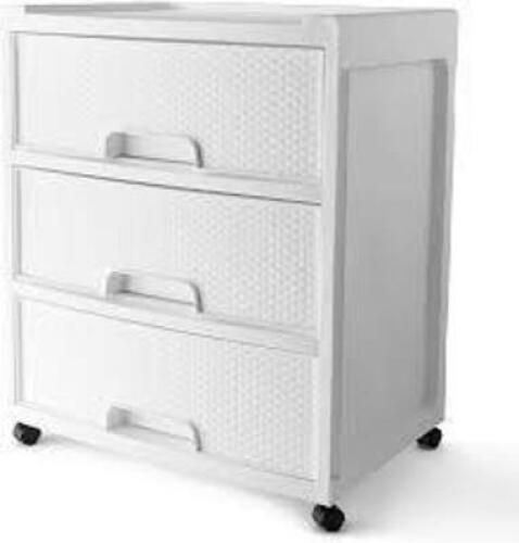 DESCRIPTION: (1) 3 DRAWER DIAMOND CARTBRAND/MODEL: MAINSTAYSINFORMATION: ARTIC WHITERETAIL$: $26.93 EAQTY: 1