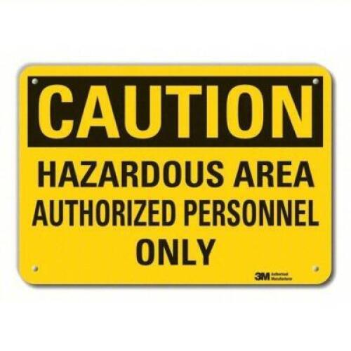 DESCRIPTION: (1) REFLECTIVE HAZARD AREA SIGN BRAND/MODEL: 49DY04 RETAIL$: $21.90 EA QTY: 1