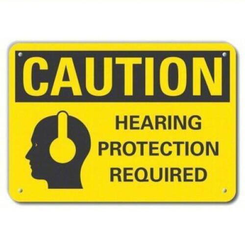 DESCRIPTION: (1) REFLECTIVE HEARING CAUTION SIGN BRAND/MODEL: 49VH17 RETAIL$: $20.00 EA QTY: 1
