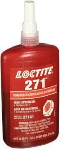DESCRIPTION: (5) THREADLOCKERBRAND/MODEL: LOCTITE 271SIZE: 8.45 FL OZRETAIL$: $80.00 EAQTY: 5