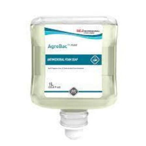 DESCRIPTION: (2) ANTIBACTERIAL FOAM HAND WASH BRAND/MODEL: AGROBAC PURE FOAM #AAGB120TF SIZE: 2L RETAIL$: $20.00 EA QTY: 2