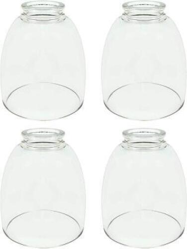 Aspen Creative Clear 23073-4 Transitional Style Replacement Glass Shade, 2-1/8" Fitter Size, 5-1/2" high x 4-5/8" Diameter, 4 Pack