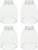 Aspen Creative Clear 23073-4 Transitional Style Replacement Glass Shade, 2-1/8" Fitter Size, 5-1/2" high x 4-5/8" Diameter, 4 Pack