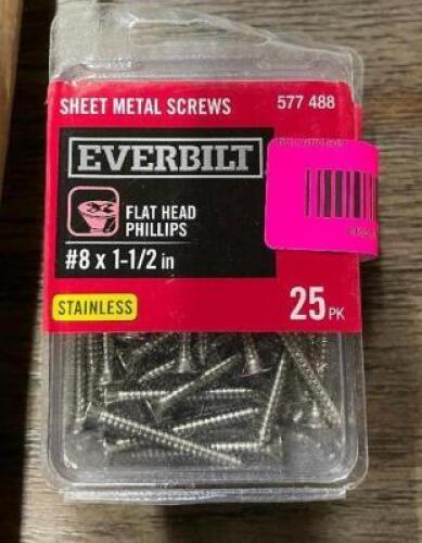 #8 x 1-1/2 in. Zinc Plated Phillips Flat Head Wood Screw (100)