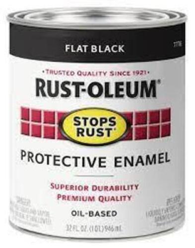DESCRIPTION: (2) INTERIOR EXTERIOR ENAMELBRAND/MODEL: RUST-OLEUM #36RD97INFORMATION:&nbsp;FLAT BLACKSIZE: 1 QTRETAIL$: $20.00 EAQTY: 2