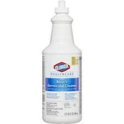 DESCRIPTION: (6) BLEACH GERMICIDIAL CLEANERBRAND/MODEL: CLOROX HEALTHCARESIZE: 1 QTRETAIL$: $40.75 TOTALQTY: 6