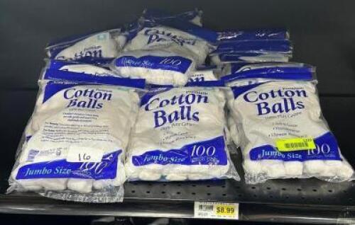 (16) PACKS OF COTTON BALLS