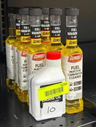 (9) BOTTLES OF FUEL INJECTOR & (1) BOTTLES OF ENGINE OIL