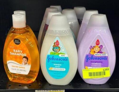 (10) BOTTLES OF ASSORTED BABY SHAMPOO