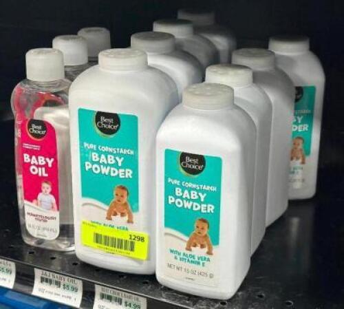 (11) ASSORTED BOTTLES OF BABY POWDER AND BABY OIL