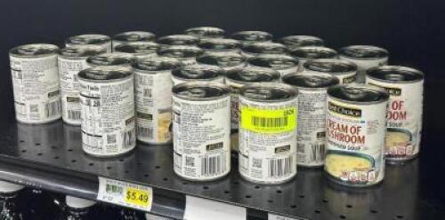 (27) CANS OF ASSORTED SOUP AS SHOWN