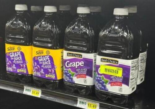 (10) BOTTLES OF GRAPE JUICE