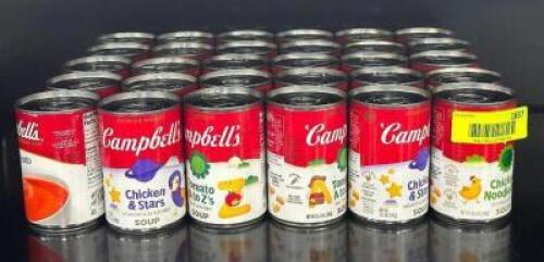 (30) CANS OF ASSORTED SOUP