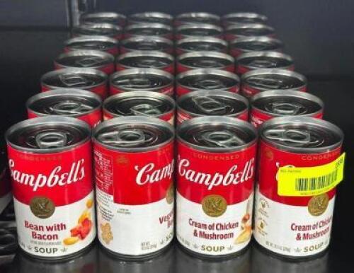 (28) CANS OF ASSORTED SOUP