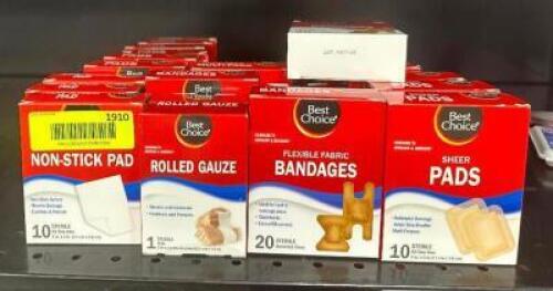 (17) BOXES OF ASSORTED BANDAGES