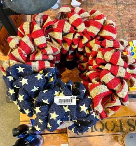 (3)- AMERICAN FLAG WREATHS