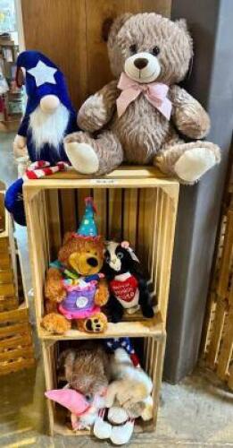 ASSORTED HOME DECOR W/ WOOD CRATES