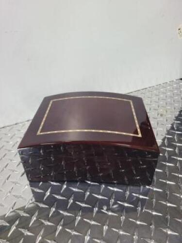 DESCRIPTION: (1) WOODEN JEWELRY BOX W/MIRROR QTY: 1