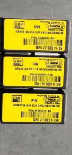 DESCRIPTION: (6) CARBIDE GROOVING INSERTS BRAND/MODEL: PH HORN RS114.0300.D2 T35 RETAIL$: 24.75 PER INSERT QTY: 6