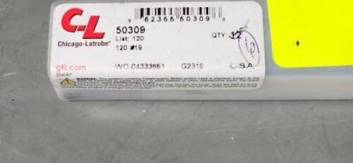 DESCRIPTION: (6) HSS TAPER LENGTH DRILL BIT BRAND/MODEL: CHICAGO LATROBE 50309 SIZE: #19 RETAIL$: $10.71 QTY: 6