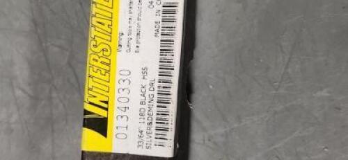 DESCRIPTION: (1) HSS SILVER&DEMING DRILL BRAND/MODEL: VC 01340330 SIZE: 33/64" 118DEG 1/2" SD RETAIL$: $32.68 QTY: 1