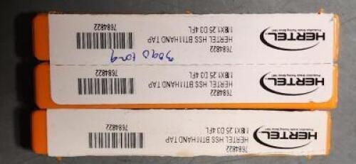 DESCRIPTION: (3) HSS STRAIGHT FLUTE BRAND/MODEL: HERTEL 7684822 SIZE: M8x1.25 RETAIL$: $13.15 QTY: 3