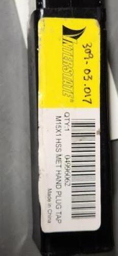 DESCRIPTION: (1) HSS STRAIGHT FLUTE TAP BRAND/MODEL: VC 04996062 SIZE: M15x1.00 METRIC FINE RETAIL$: $61.30 QTY: 1