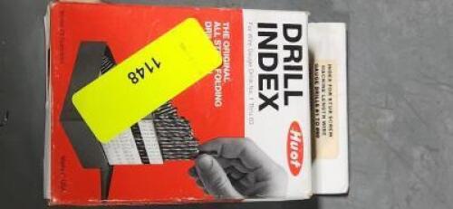 DESCRIPTION: (1) DRILL INDEX BRAND/MODEL: HUOT MODEL 29 SIZE: WIRE GAGE DRILLS # 1-60 RETAIL$: $42.00 QTY: 1