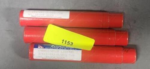 DESCRIPTION: (3) HSS SQ END MILL BRAND/MODEL: NATIONAL TWIST DRILL 69802650320 SIZE: 3/4" DIA 1-5/8" LOC RETAIL$: 75.69 EA QTY: 3