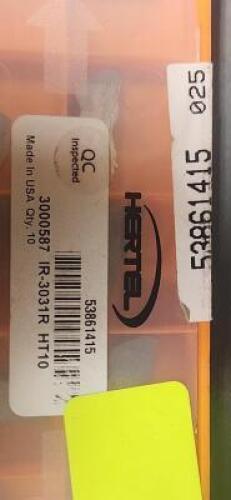 DESCRIPTION: (10) IR3031 CARBIDE GROOVING INSERTS BRAND/MODEL: HERTEL IR3031R RETAIL$: 33.67 PER INSERT QTY: 10
