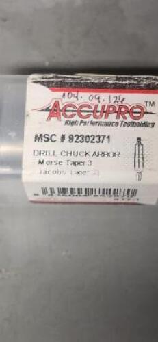 DESCRIPTION: (1) TAPER DRILL CHUCK ARBOR BRAND/MODEL: ACCUPRO 92302371 SIZE: LT33 MOUNT 3MT SHANK TAPER RETAIL$: $22.75 QTY: 1
