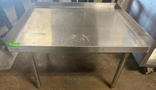 36" X 30" LOW BOY STAINLESS EQUIPMENT STAND W/ 2" SIDE AND BACK SPLASH