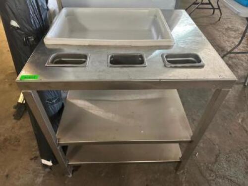 34" ALL STAINLESS BREADING STATION W/ INSERTS.