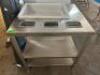 34" ALL STAINLESS BREADING STATION W/ INSERTS.