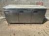 DELFIELD 72" THREE DOOR WORK TOP COOLER W/ GRANITE SLAB TOP.