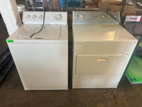 WHIRLPOOL HOUSE HOLD WASHER AND DRYER SET.