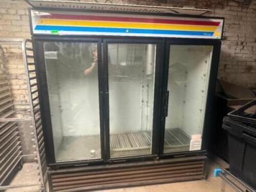 TRUE THREE DOOR MERCHANDISER COOLER.