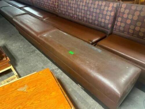 10' SECTION OF BROWN VINYL BENCH SEATING