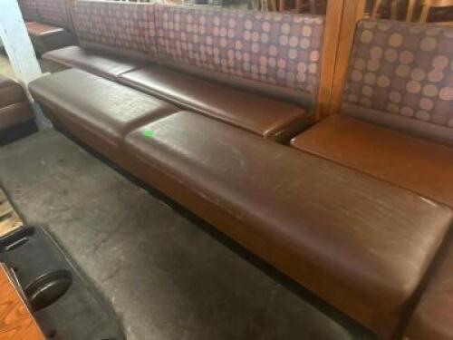 10' SECTION OF BROWN VINYL BENCH SEATING