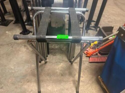 (4) CHROME FOLDING TRAY STANDS