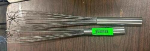 (2) LONG HANDLE STAINLESS WISK'S
