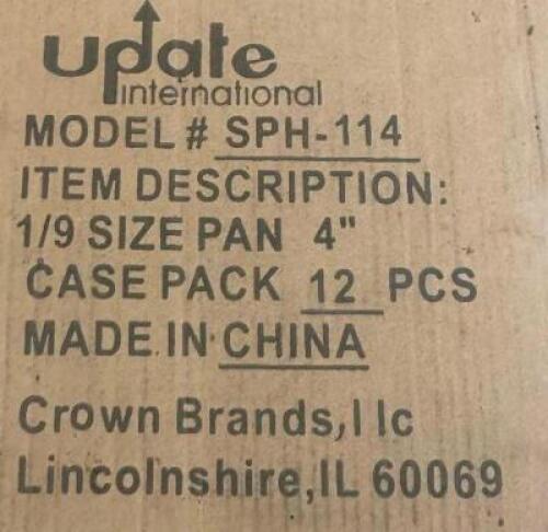 (12) 1/9TH SIZE STAINLESS INSERTS ( NEW IN BOX )