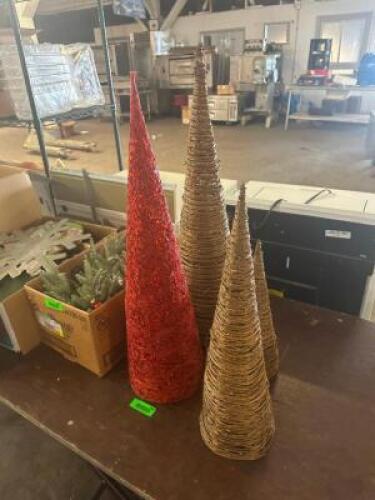 (4) ASSORTED HOLIDAY CONES.