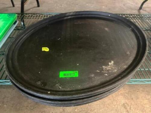 (4) 27" BLACK OVAL SERVING TRAYS