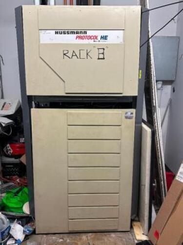 HUSSMANN PROTOCOL HE COMPRESSOR RACK W/ (6) COPELAND COMPRESSORS AND ROOF TOP CONDENSERS. IN GOOD CONDITION